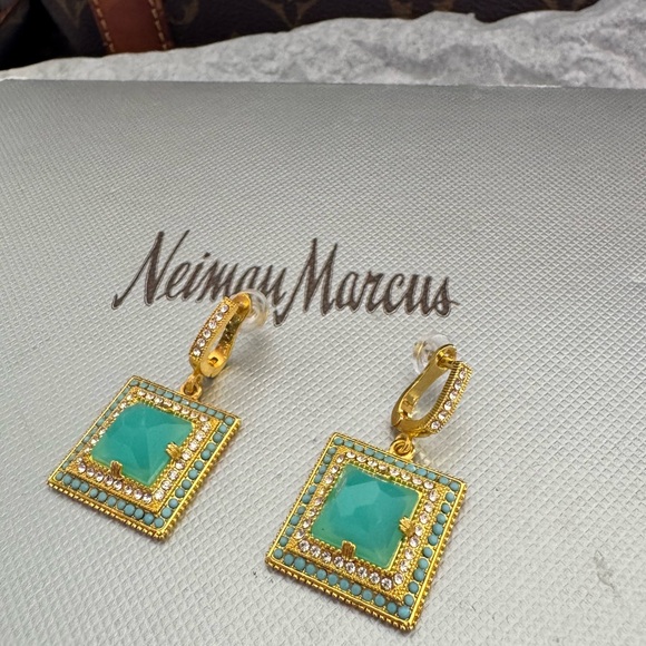 $595 Brazilian Blue Pyramid Earrings 14K